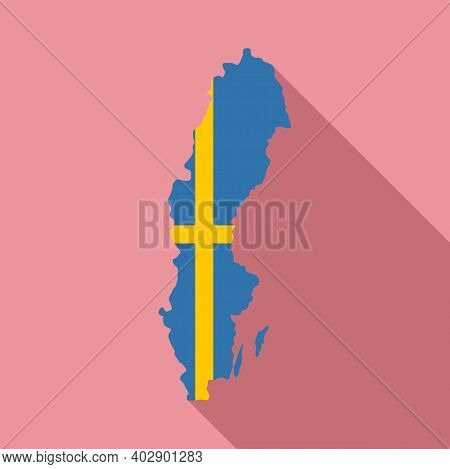 Sweden Teritory Icon. Flat Illustration Of Sweden Teritory Vector Icon For Web Design