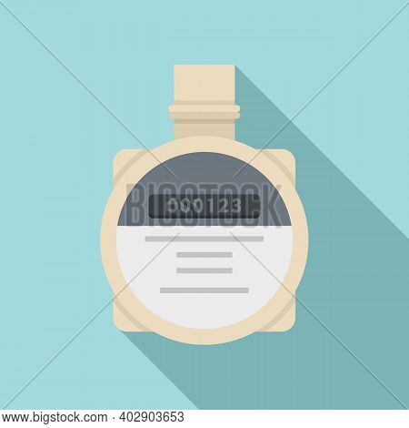 Water Counter Icon. Flat Illustration Of Water Counter Vector Icon For Web Design