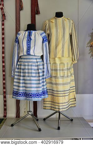 Samples Of Traditional Folk Weaving. Ukraine.lviv.modern Folk Weaving Of Ukraine.
