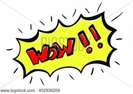 Simple Hand Draw Sketch Vector Surpise Or Shock Expression, Wow