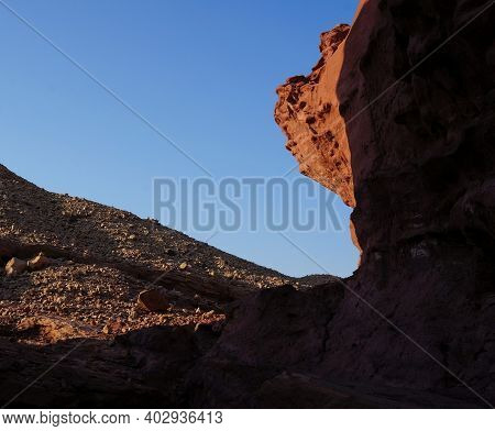 Hiking In Evening In Shehoret Mountains, South Israel