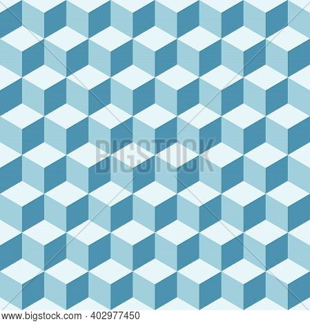 Seamless Pattern - Abstract Multicolored Geometric Cubes. Perfect Color Combination Background.