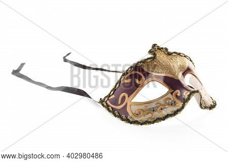Beautiful Purple Carnival Mask Isolated On White
