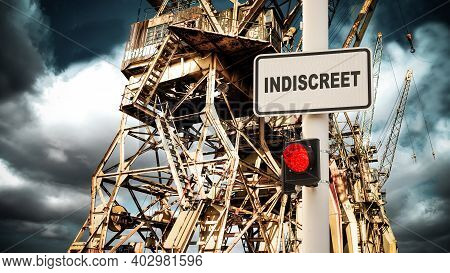 Street Sign The Direction Way To Discreet Versus Indiscreet