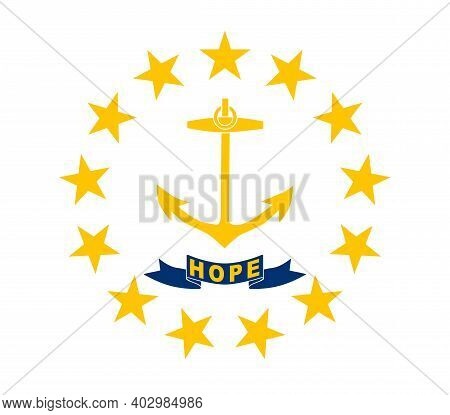 Official Large Flat Flag Of Rhode Island Horizontal