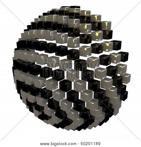 Hemisphere of the cubes, 3D