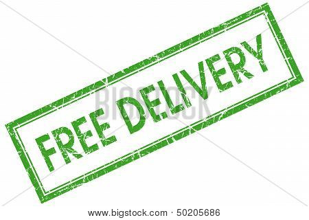 Free Delivery Green Square Stamp