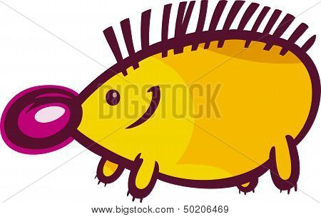 Funny Hedgehog Cartoon Illustration