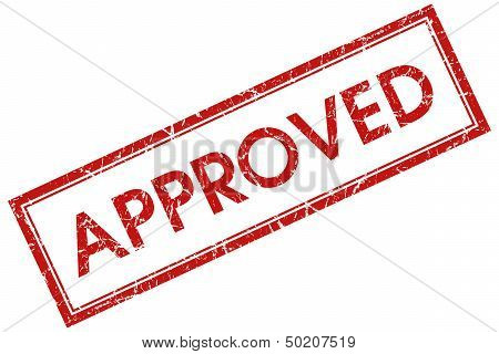 Approved Red Square Stamp
