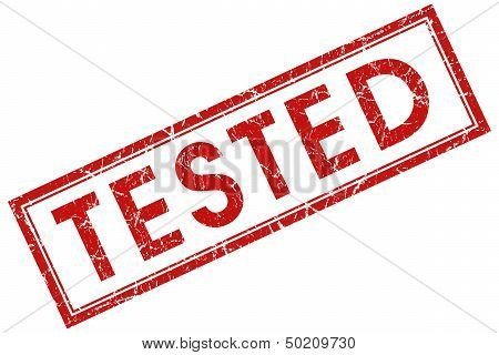 Tested Red Square Stamp