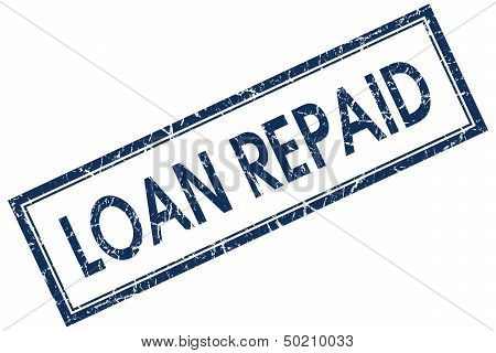 Loan Repaid Blue Rectangle Stamp
