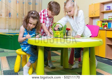 Group Of Cute Little Prescool Kids Playing