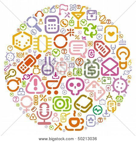 Stencil Icons In Circle