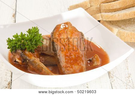 Fish Soup In A Bowl And Bread