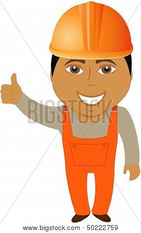 arabian builder showing thumb up
