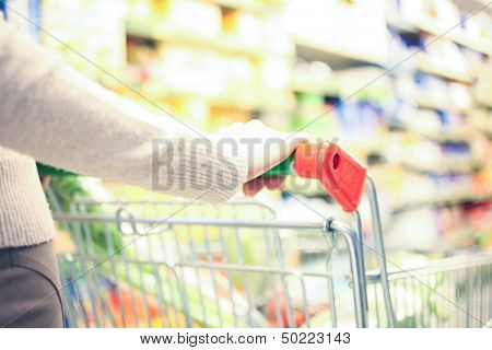 Woman shopping at the supermarket