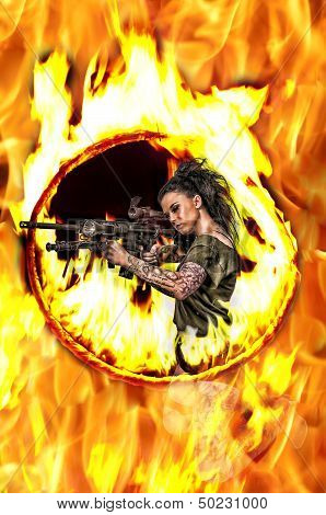 Woman With Assault Rifle