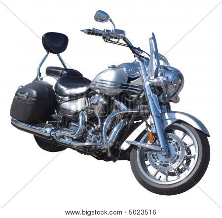 Motorcykel med krom detaljer