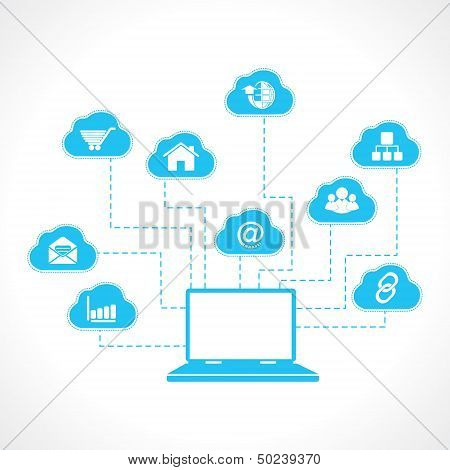 laptop with business icon