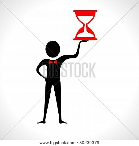 man with sand clock stock vector