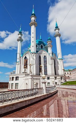 Qol Sharif mosque in Kazan Russia against the beautiful sky