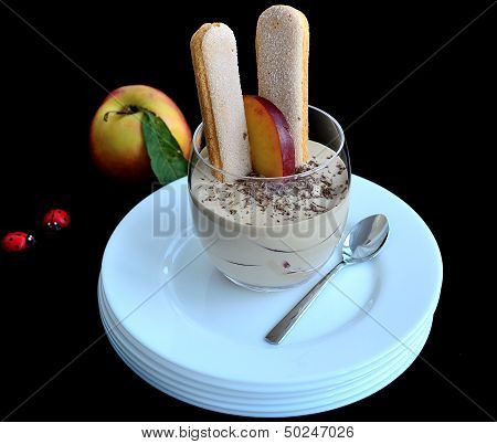 zabaglione with peaches
