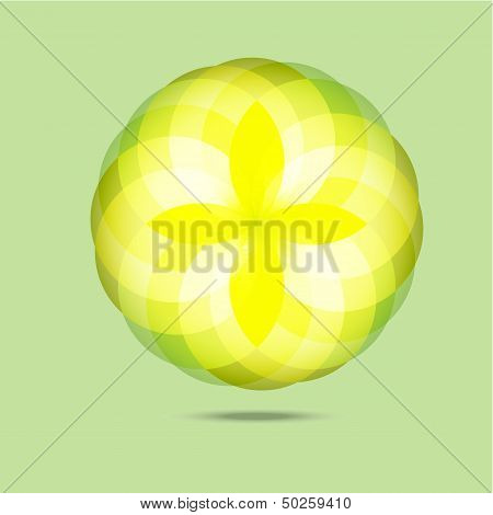 Yellow Diamond Flower In The Air Abstract Background