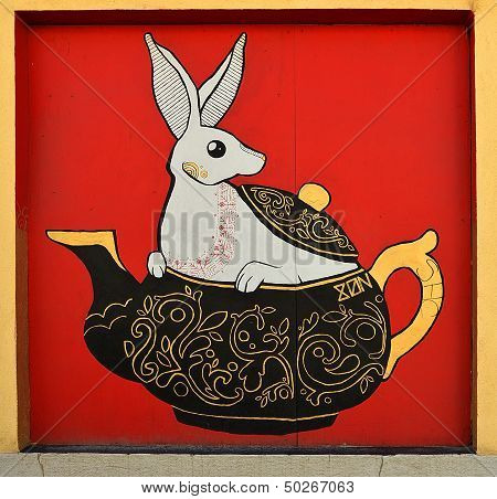 White Rabbit In The Teapot