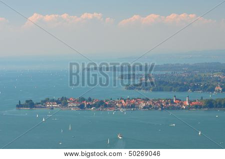 Spectacular picturesque view on Lindau on Lake Bodensee, Germany