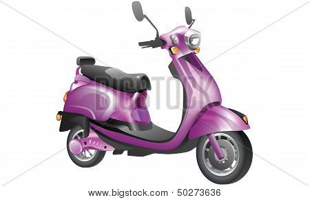 Scooter purple - city byke - vector