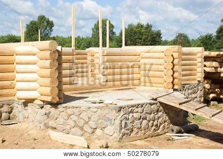 Wooden Wall From Timber
