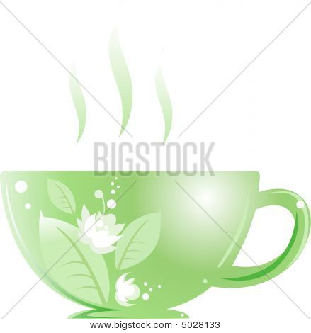 Copo com chá de jasmim verde