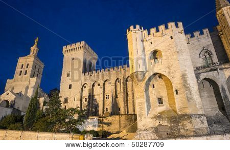 Avignon, Palais Des Papes By Night