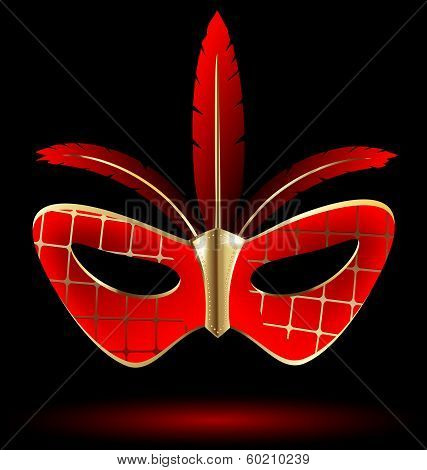 red-golden carnival mask