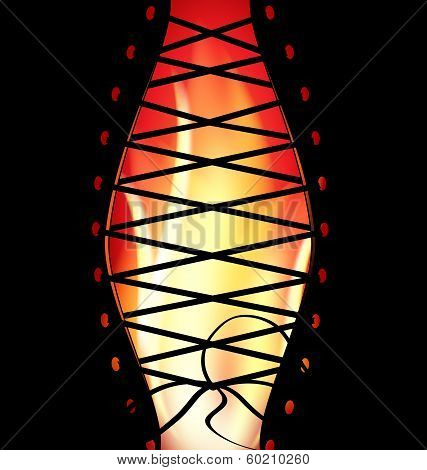 background corset and fire