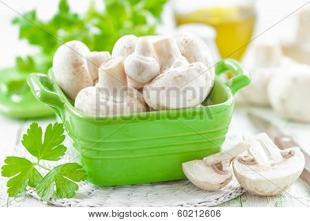Raw mushrooms