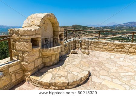 Monastery (friary) In Messara Valley At Crete Island In Greece. Messara - Is  Largest Plain In Crete