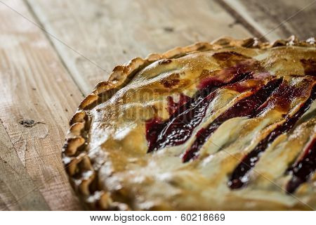 Homemade Organic Berry Pie With Blueberries And Blackberries