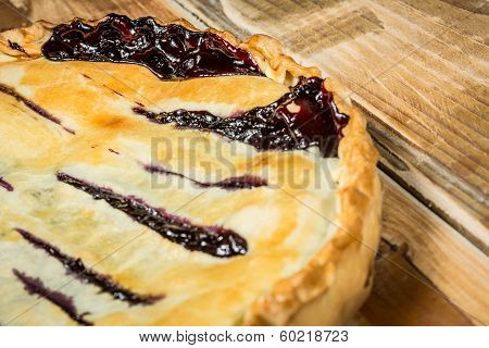 Homemade Organic Berry Pie With Blueberries And Blackberries