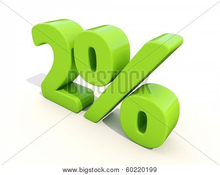 Two percent off. Discount 2%. 3D illustration.