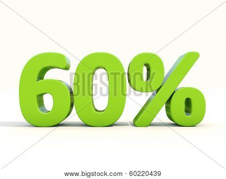 Sixty percent off. Discount 60%. 3D illustration.