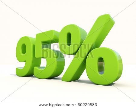 Ninety five percent off. Discount 95%. 3D illustration.