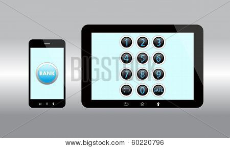 vector computer safe bank