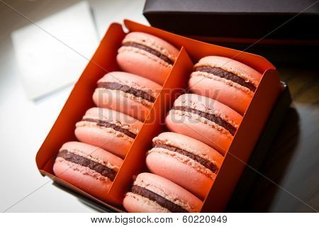 Macaroons In Paper Box
