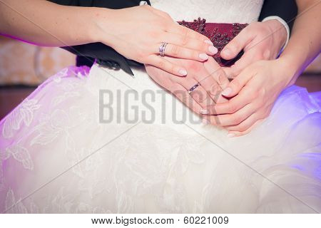 Wedding Couple Holding Hands
