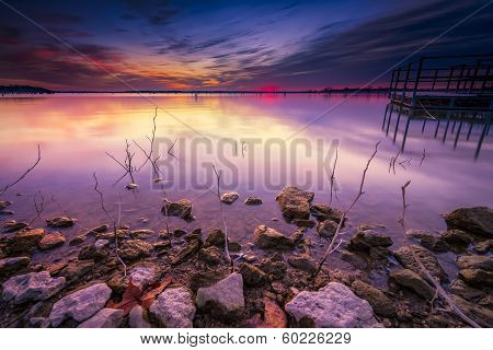 Winter Sunrise Over Benbrook Lake