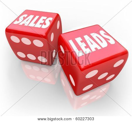 Sales Leads Two Red Dice Winning New Business Customers