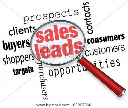 Sales Leads Looking Finding Searching Magnifying Glass