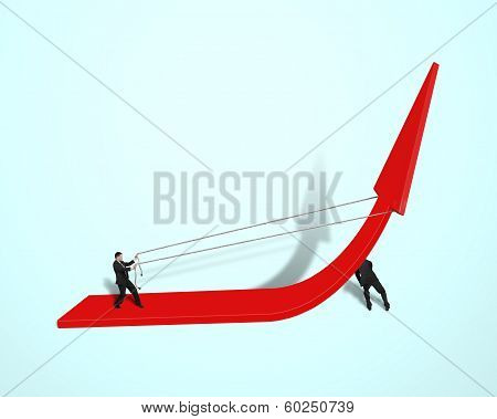 Pulling Up Growing Red Arrow