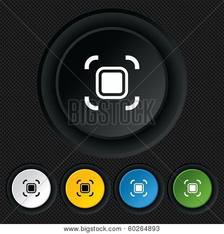 Autofocus zone sign icon. Photo camera settings.